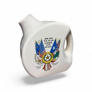 Vintage 1933 Texas Centennial “Under Six Flags” Refrigerator Pitcher by Universa